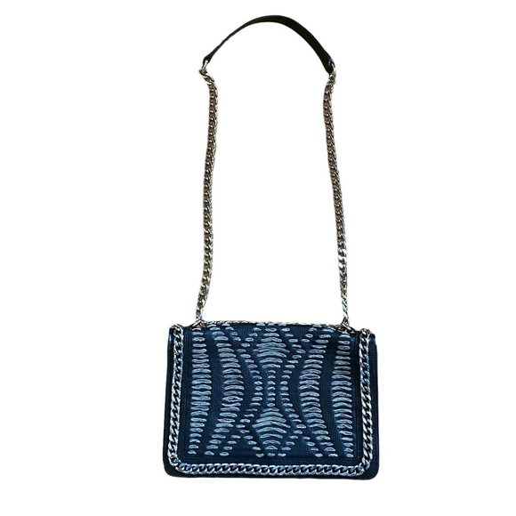 Zara Handbags - Zara Leather & Chain Crossbody Handbag Clutch Purse Black Silver Hand Made Moto